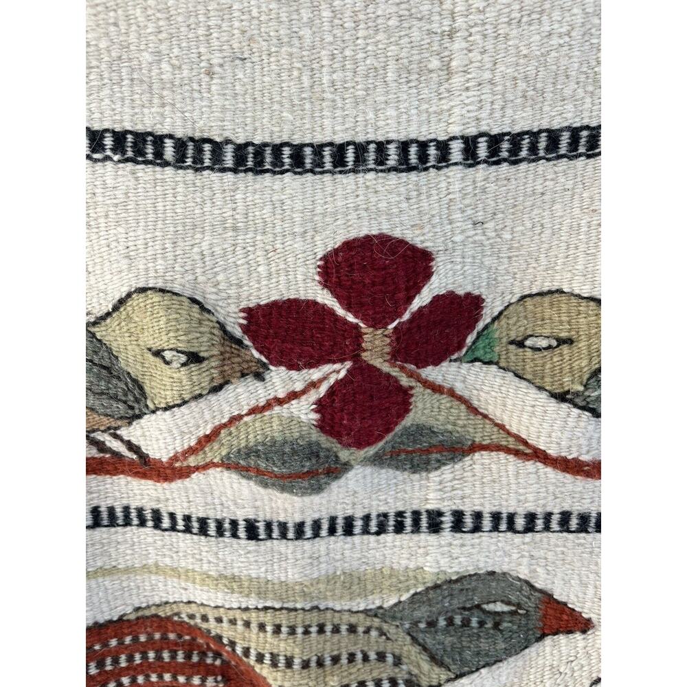 Woven Tapestry Wall Hanging 30x19.5 Handmade Artisan Bird Native Style Boho - Picture 3 of 4